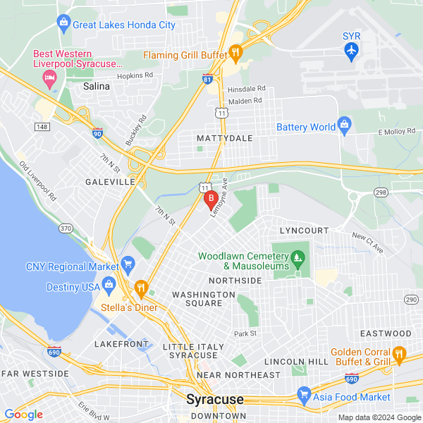 Best In Town Plumbing Syracuse location map: 15 Dippold Ave, Syracuse, NY