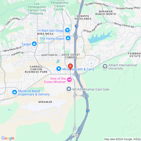 The Home Store location map: 9499 Kearny Villa rd, Suite 107, San Diego, CA
